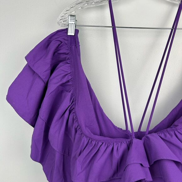 NWT ZARA Purple Ruffle One Piece Swimsuit and Bodysuit 0167/206 Sz Small - Picture 14 of 16